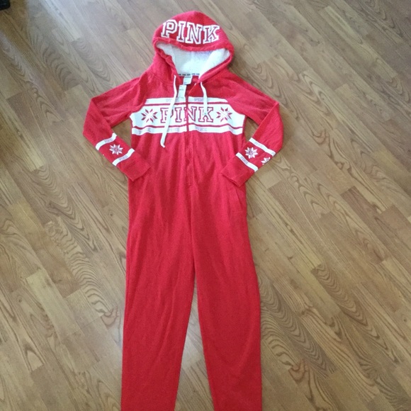 Victoria's Secret PINK cozy hooded onesie, NEW - Picture 2 of 6